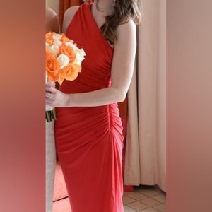 Le Chateau fitted red one shoulder dress perfect prom dress or for weddings